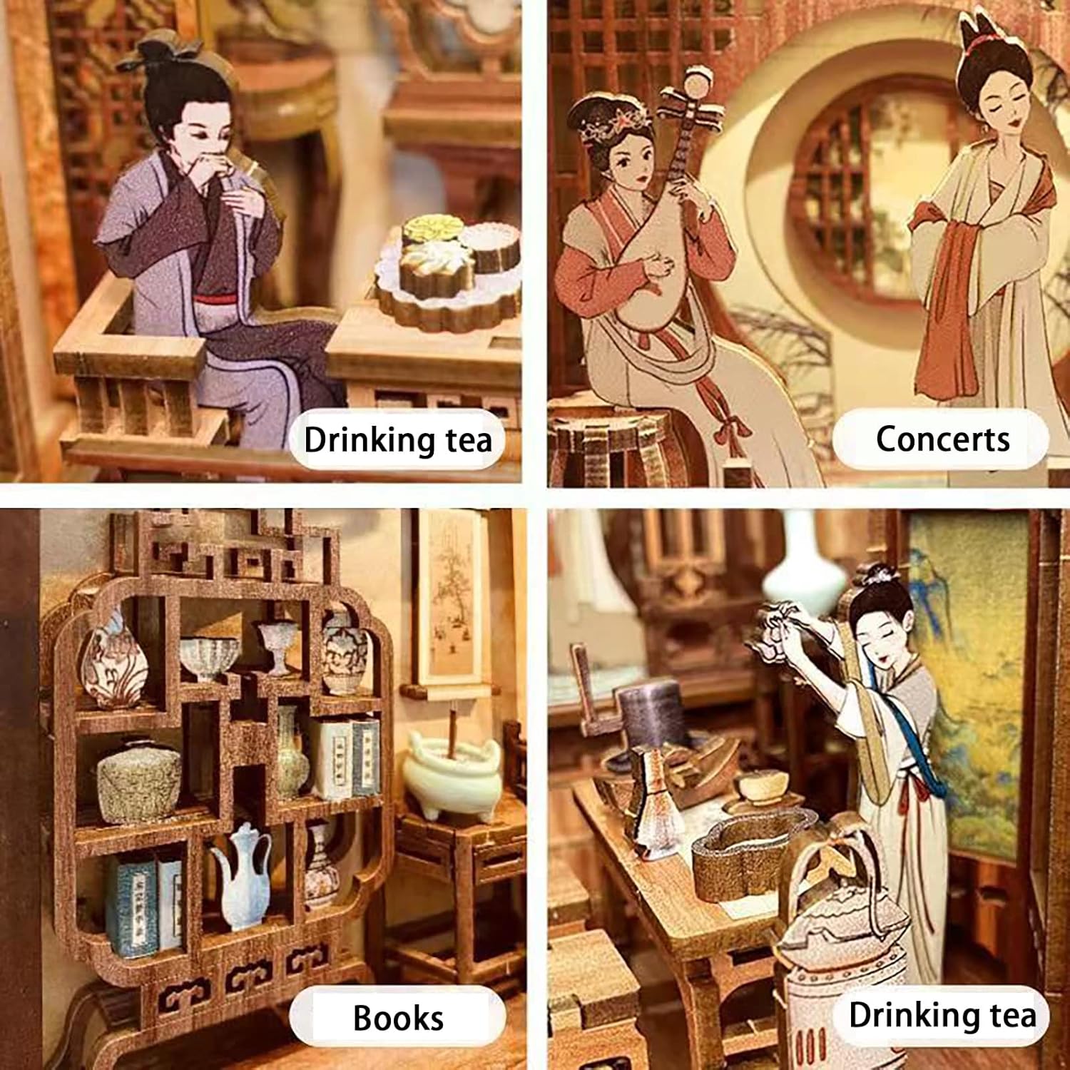 Book Nook Wizardi Miniature - Elegant Song Dynasty Roombox Kit